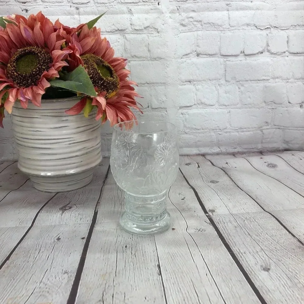 Floral pressed glass made in Portugal